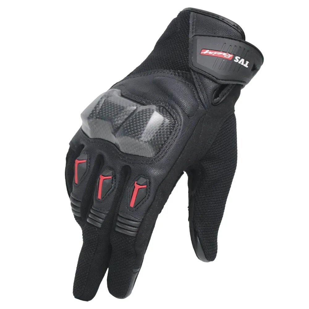 TVS Racing City Riding Gloves for Men – Hard SONIC Protected, Touch Screen Compatible, & Visor Wiper Fingertips – Premium Bike Gloves for Riding Comfort (Black)