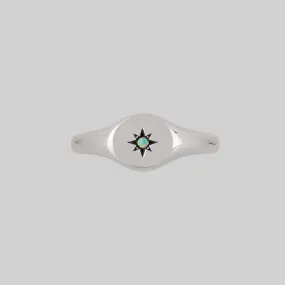 VICTORIA. Opal Signet Ring - Silver