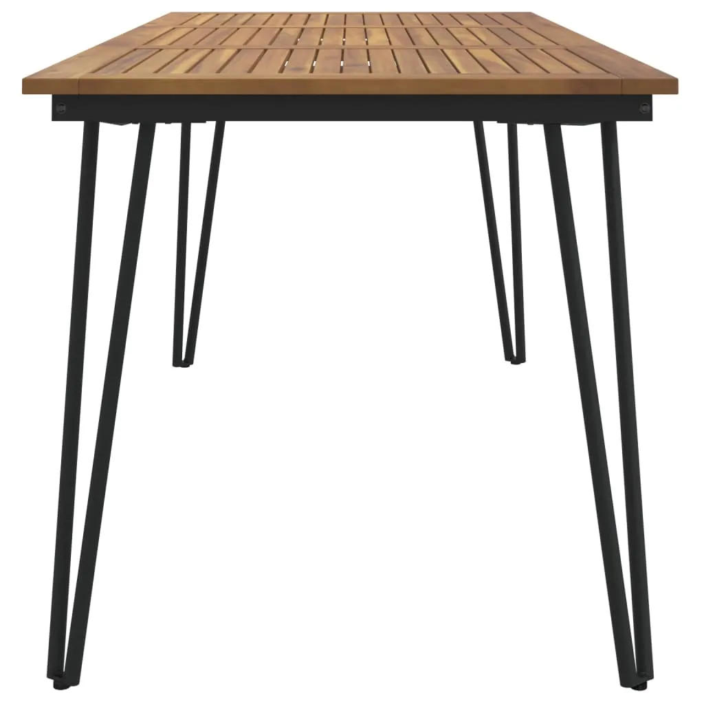 vidaXL Garden Table with Hairpin Legs 160x80x75 cm Solid Wood Acacia