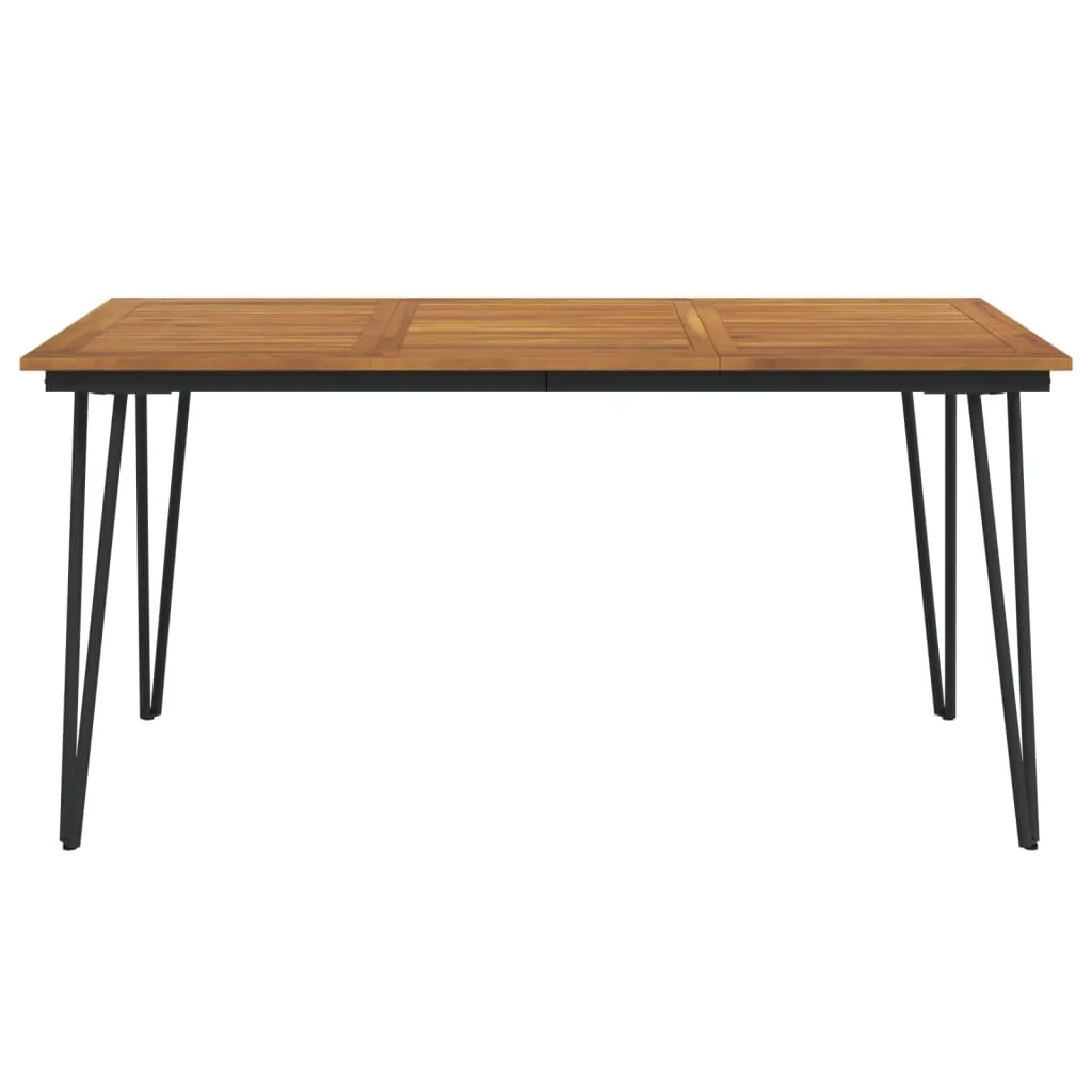 vidaXL Garden Table with Hairpin Legs 160x80x75 cm Solid Wood Acacia