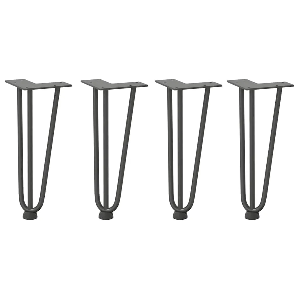 vidaXL Hairpin Table Legs 4 pcs Anthracite 30 cm Solid Steel