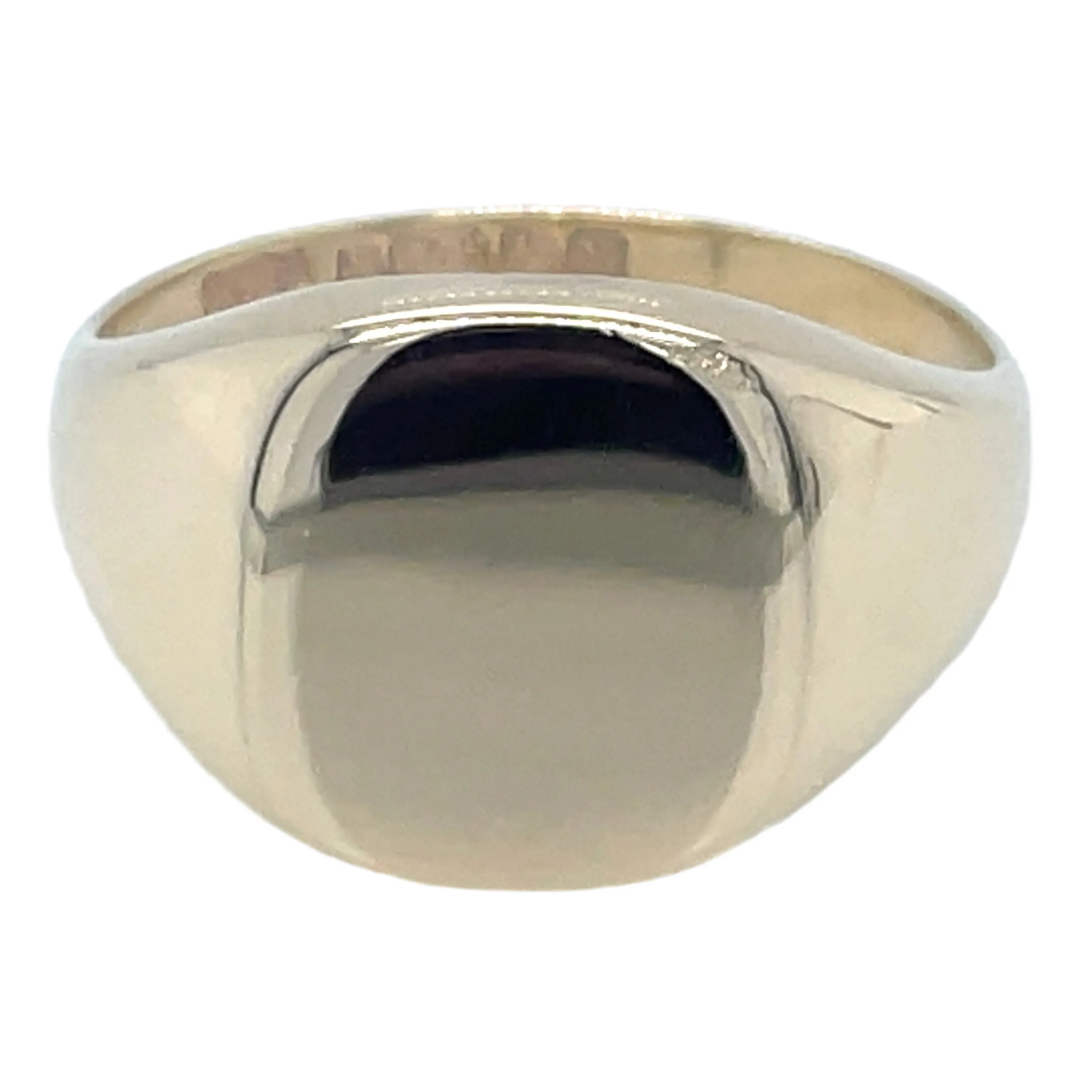 Vintage 9ct Yellow Gold Plain Gents Square Signet Ring