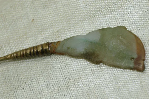 Vintage Jade/Bronze Hairpin from China