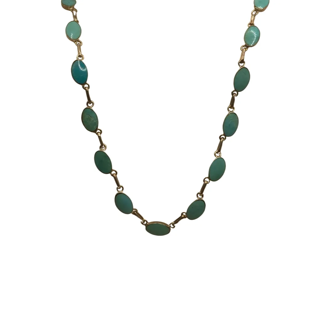 VINTAGE Turquoise & Sterling Silver Necklace