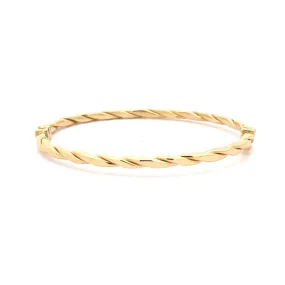 WD1179 14kt Gold Twist Rope Style Open Bangle