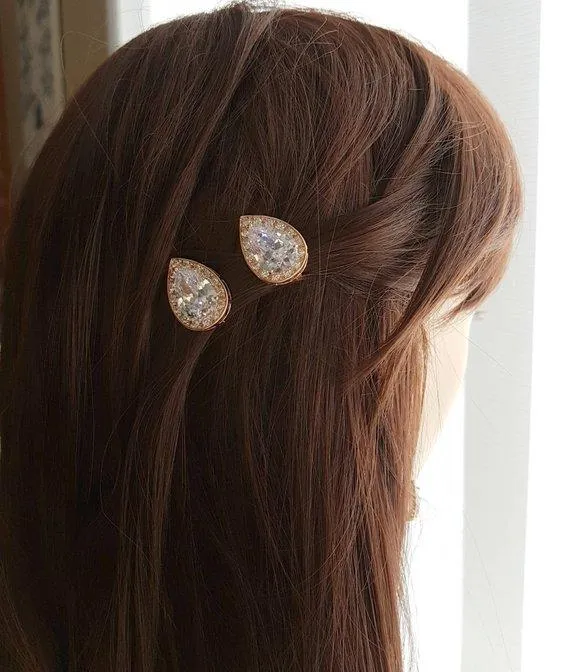 Wedding Hair Pins Silver- Evelyn