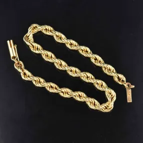 Wide 14K Gold French Rope Chain Bracelet