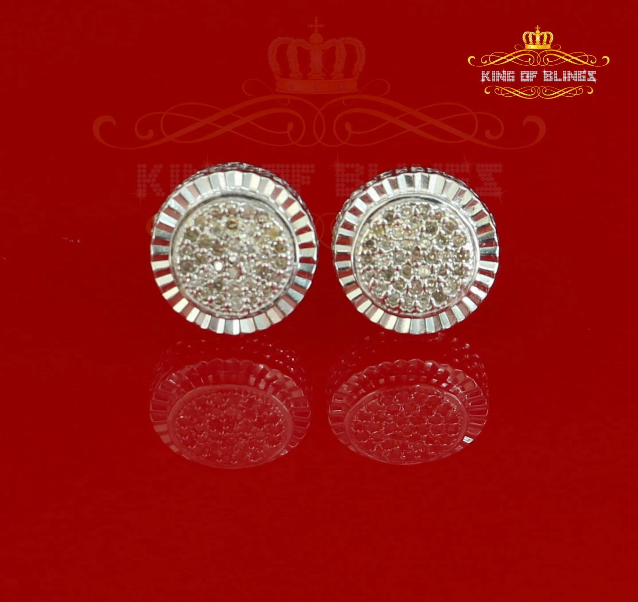 Women's stud in 925 White Sterling Silver 0.07ct Diamond Stud Men's Earrings