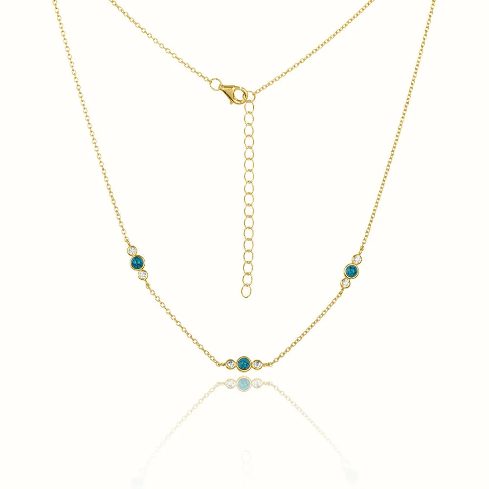 Women's Vermeil Turquoise & Diamond Necklace