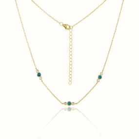 Women's Vermeil Turquoise & Diamond Necklace