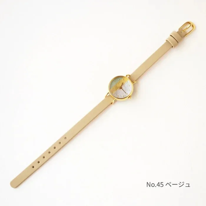 Women's Wristwatch - Green Agate Color, Japanese handmade wrist watch