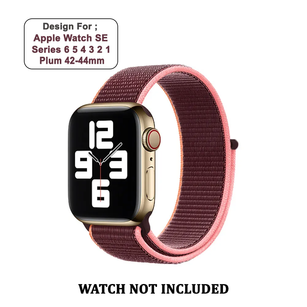 Woven Nylon Straps For Apple Watch-42/44/49mm New 2020 Edition(Plum)