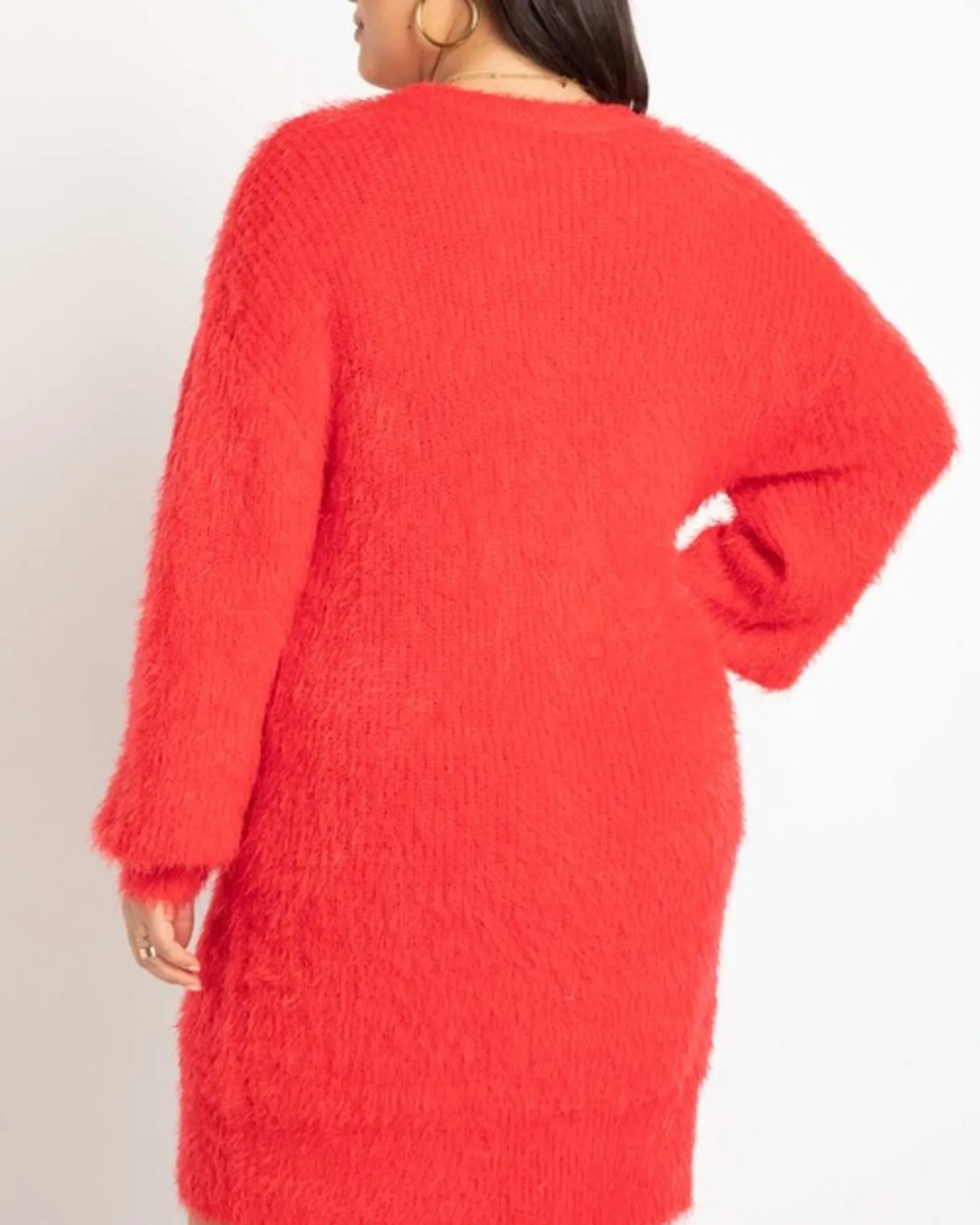 Wren Faux Fur Tunic Sweater Dress | High Risk Red