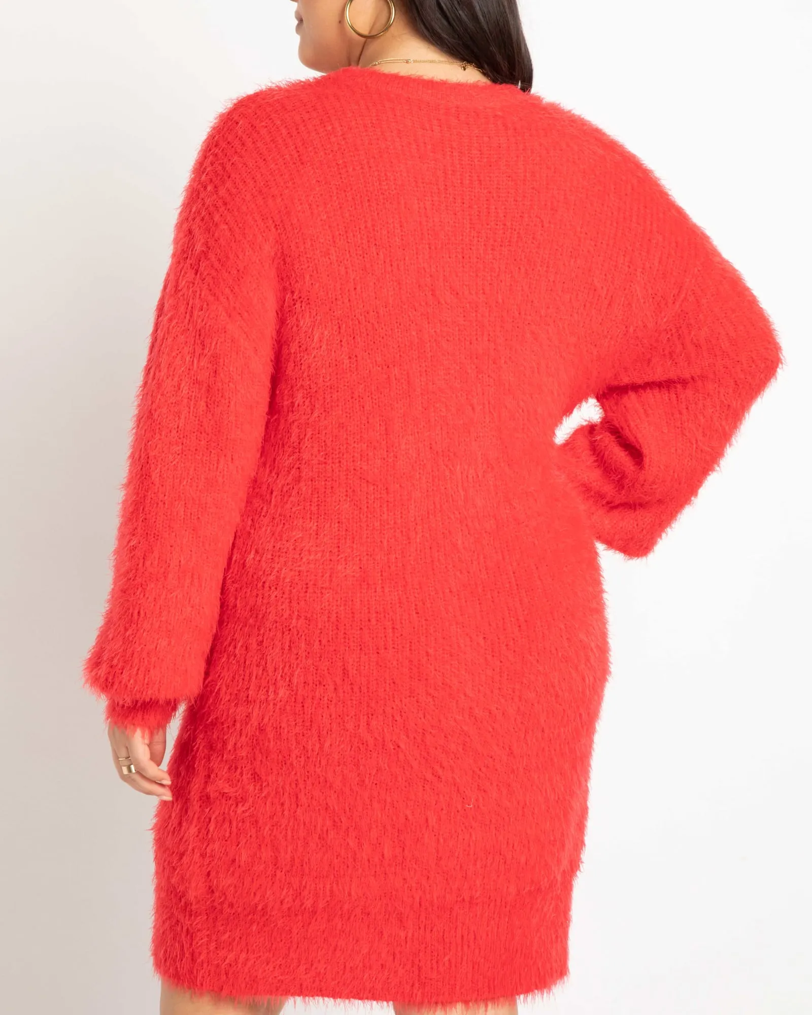 Wren Faux Fur Tunic Sweater Dress | High Risk Red