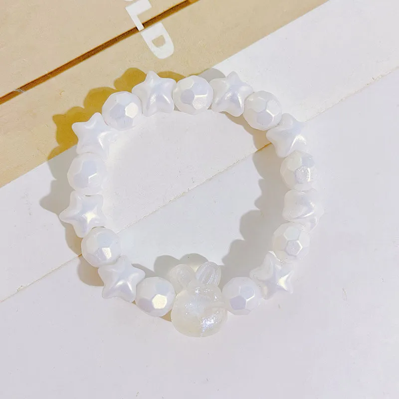 Xiaohongshu Same Style Students Bracelet Luminous Rabbit Bracelet Cute Cartoon Accessories