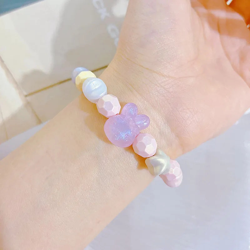 Xiaohongshu Same Style Students Bracelet Luminous Rabbit Bracelet Cute Cartoon Accessories