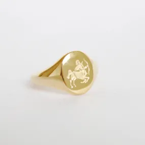 Zodiac Signet Ring in Gold - Sagittarius